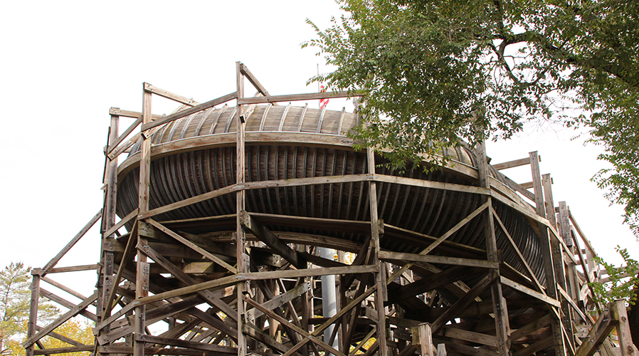 Die kurze Geschichte der langen Bauzeit von Flying Turns in Knoebels 4